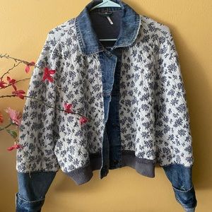 Free people ditsy denim jacket